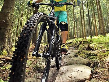 Mit dem Mountainbike durch den Wald: Ist das auch bald in der Kommune Maßbach möglich?  Foto: Jan Woitas