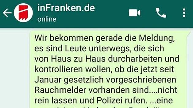 Dieser Kettenbrief treibt auf WhatsApp sein Unwesen. Er ist auch in fr&auml;nkischen Regionen bekannt. Screenshot: inFranken.de