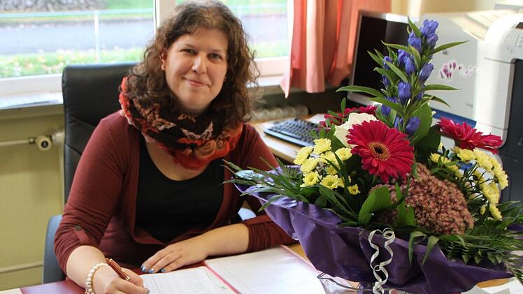 Neuer Arbeitsplatz: Katharina Schöberl ist die neue Schulleiterin der Grundschule Zeitlofs. Foto: Sebastian Vogt