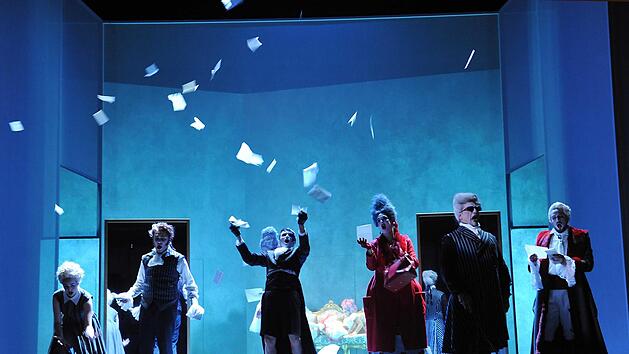 Szene aus Mozart Oper "Die Hochzeit des Figaro". Das Werk feiert am Samstag, 23. September, Wiederaufnahme am Landestheater Coburg.Foto: Andrea Kremper