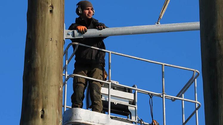 Anfang März wurde der neue Hochseilgarten auf dem Volkersberg errichtet. Foto: Ralf Ruppert