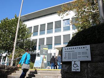 Das Landratsamt als Sitz der Landkreis-Verwaltung (im Bild), sämtliche andere Gebäude und Grundstücke sowie das bewegliche Vermögen in Landkreis-Besitz waren bei Erstellung der Eröffnungsbilanz der Doppik im Jahr 2012 rund 127 Millionen Euro wert.  Foto: Ralf Ruppert, gemalt von Toni