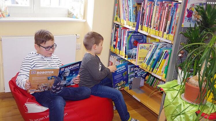 Viel zu still ist es derzeit in der "Bibliothek im Alten Torhaus" in Teuschnitz. Das Team vermisst insbesondere die Kinder. Hier ein Bild vor dem Lockdown, als die Jungen und Mädchen der Teuschnitzer Grundschule zu Besuch in der Bücherei waren. Heike Schülein