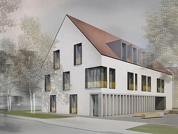 Entwurf für das neue Buttenheimer Rathaus. Baubeginn soll im Frühjahr 2017 sein. Foto: Architekturbüro Christoph Gatz