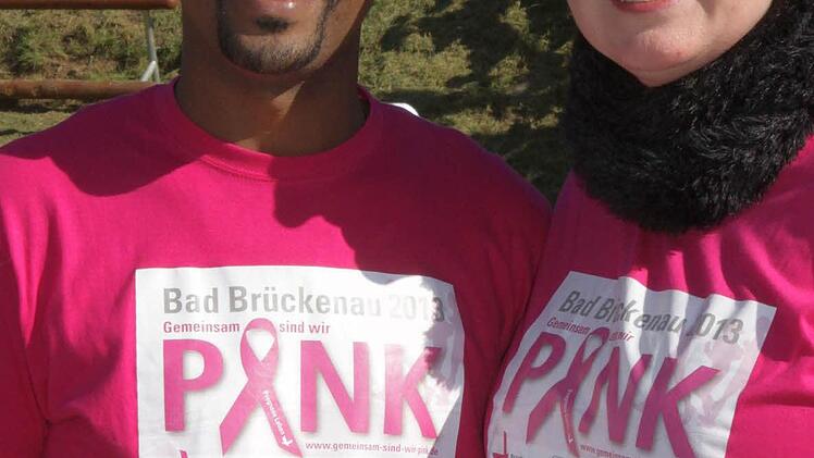 Theo Shiferaw und Maria Albrecht-Martin (Team Lauf 10! aus Hammelburg), ein Musterbeispiel für sportliche Integration. Foto: Thomas Dill