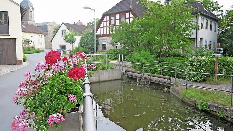 Da ist noch Luft nach oben: Der Dorfteich in Lahm soll zum Abschluss des Dorferneuerungsverfahrens neu gestaltet werden - unter anderem mit einem neuen Geländer und der Möglichkeit, die Wasserfläche leichter zu erreichen. 300 Kubikmeter Löschwasser für Einsätze der Feuerwehr verbleiben aber immer noch im Teich. Foto: Berthold Köhler