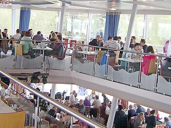 Auf dem Trimaran auf dem Gro&szlig;en Brombachsee