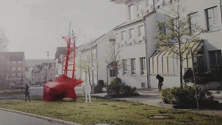 So soll sich die Skulptur Mitte nächsten Jahres vor dem Schulungszentrum der Sparkasse präsentieren.