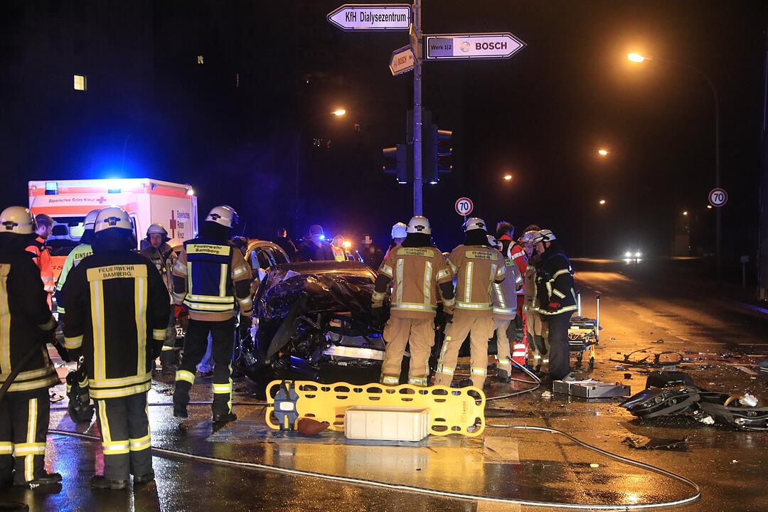 Schwerer Unfall auf dem Berliner Ring in Bamberg