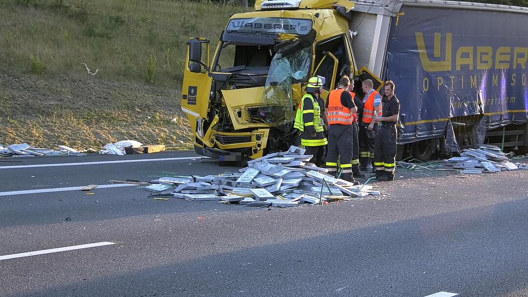 Lkw-Unfall auf A3 bei Kist