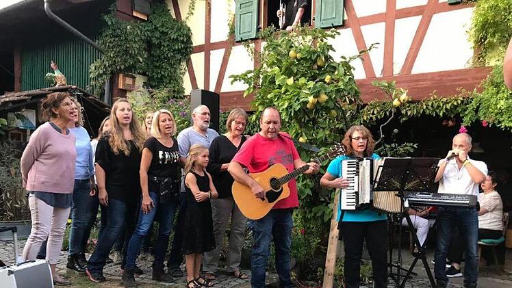 Zahlreiche Musikgruppen traten beim Benefizkonzert für Jürgen Zimmermann im Stockmannshof in Fuchsstadt auf.Beate Stockmann