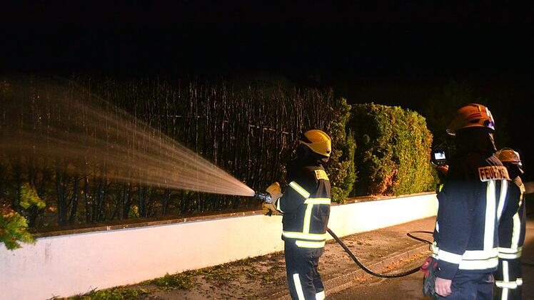 Die Wehrleute verhinderten ein Ausbreiten des Feuers. Foto: Peter Rauch