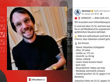 Bamberger Vermisstenfall schl&auml;gt Wellen - Aufruf bundesweit geteilt