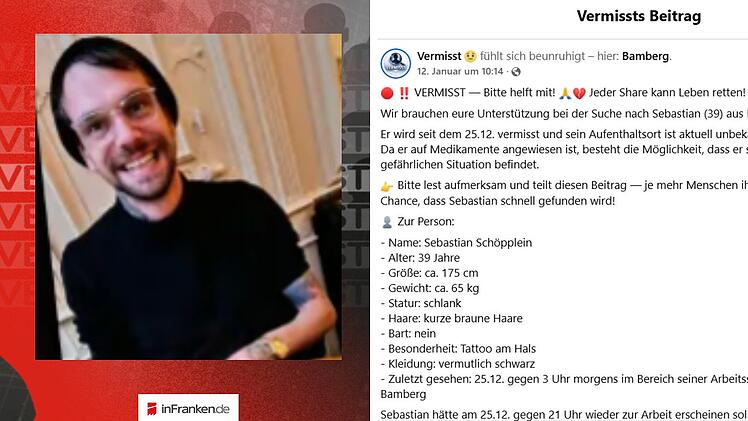 Bamberger Vermisstenfall schl&auml;gt Wellen - Aufruf bundesweit geteilt