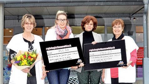 Bei den beiden DM-Märkten Bad Kissingen und Garitz wurde der "Black Friday" zum "Giving Friday". Insgesamt 1511 Euro spendeten die beiden Drogeriemärkte an den Förderkreis der Saaletal-Schule. Auf unserem Foto v.li.: Elke Heinlein, Franziska Bäßler (Filialleiterin Bad Kissingen), Ingrid Weingärtner (Vorsitzende des Förderkreises) und Marion Seufert (Filialleiterin Garitz).  Foto: Peter Rauch