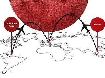 Geovannie Lake stammt aus St. Nevis und Kitts, Dominik Schmitt suchte ein mehrmonatiges Abenteuer in Vietnam. Jetzt spielen beide in Franken.Illustration: Carolin Neundorfer