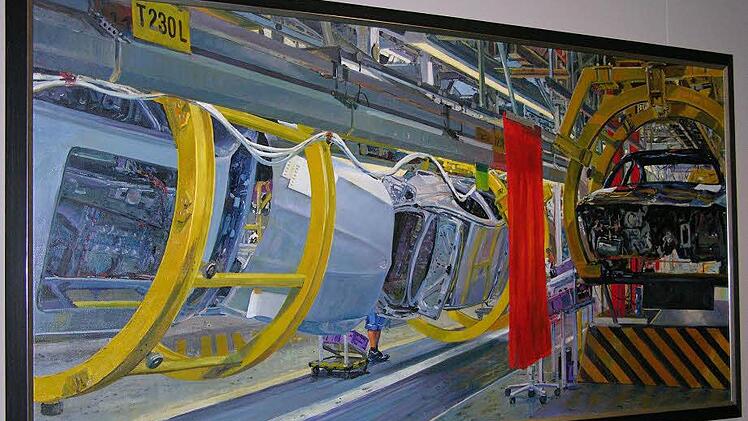 Schwebende Karosserieteile zur Montage im BMW Werk -  alle Fotos: Klaus Oelzner