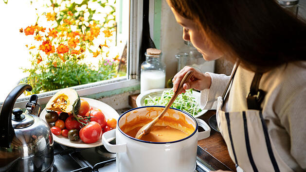 K&uuml;rbissuppe, Suppe, K&uuml;rbis, Kochen im Herbst