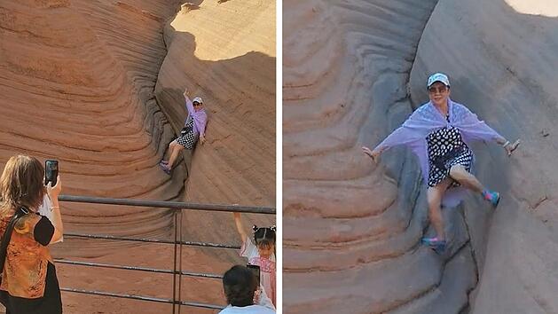 F&uuml;r Selfie: Touristin besch&auml;digt uralte Felsformation in Nationalpark
