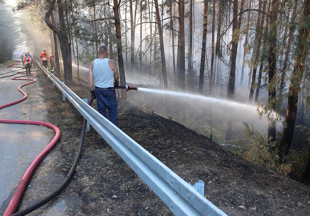 Waldbrand nahe der A9: 90 Hektar stehen in Flammen