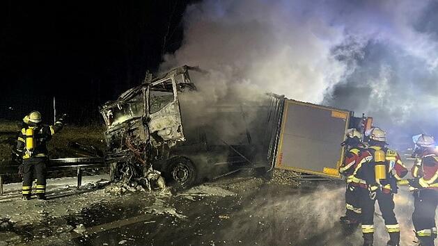 Lkw-Brand auf der A9