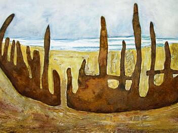 Welcher Titel passt wohl am besten zu diesem Bild? Die Sommerausstellungin Kunstraum in Herzogenaurach sucht Titel.  Fotos: Richard Sänger