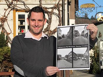 Drastische Bildsprache: Mit dieser Foto-Collage machte Stadtrat Dirk Stumpe kurz vor dem Weihnachtsfest auf die Situation in der Fußgängerzone von Bad Brückenau aufmerksam. Foto: Ulrike Müller/Archiv