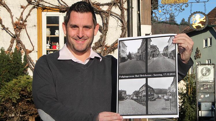 Drastische Bildsprache: Mit dieser Foto-Collage machte Stadtrat Dirk Stumpe kurz vor dem Weihnachtsfest auf die Situation in der Fußgängerzone von Bad Brückenau aufmerksam. Foto: Ulrike Müller/Archiv