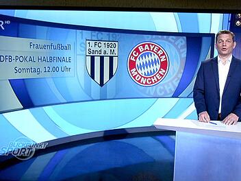 Ein einmaliges Dokument: Das Bayerische Fernsehen verwies auf ein Pflichtspiel des FC Sand gegen den FC Bayern München. Allerdings versehentlich, denn gemeint waren die Damen des der SC Sand aus Baden-Württemberg.