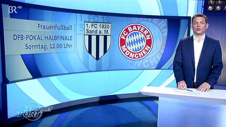 Ein einmaliges Dokument: Das Bayerische Fernsehen verwies auf ein Pflichtspiel des FC Sand gegen den FC Bayern München. Allerdings versehentlich, denn gemeint waren die Damen des der SC Sand aus Baden-Württemberg.