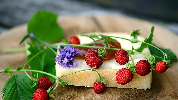 Walderdbeeren kann man vielseitig verarbeiten. Hier schmecken sie als süße Beilage zum Hartkäse.
