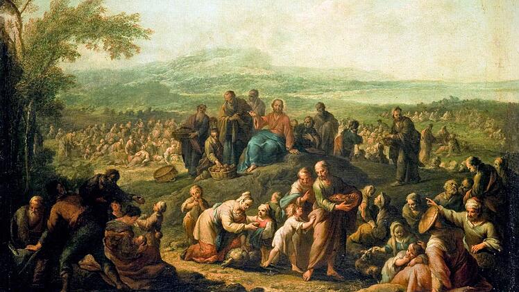 Die Speisung der Fünftausend kann mit ein wenig religiöser Inspiration als christliche Ur-Szene des Sharing-Gedankens gelten. Mit nur fünf Broten und zwei Fischen soll Jesus 5000 Männer, Frauen und Kinder gesättigt haben. Teilen schmälert nicht den Besitz, sondern vermehrt ihn stattdessen - so lässt sich diese Bibelstelle interpretieren. Foto: p