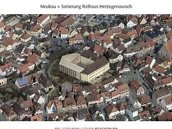 So soll sich das neue Rathaus ans Schloss und in die Altstadt anpassen. Animationen: BSS-Architekten
