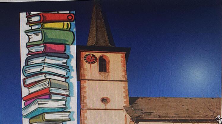 Das Projekt "Büchertürme", eine Leseaktion für alle Grundschulen, ist nur eine von vielen Ideen des Aschaher Büchereiteams. Fotomontage v Barbara Seufert