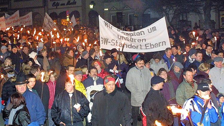 Für ihre Bundeswehr gingen die Eberner 2004 auf die Straße. Der Kampf wurde verloren.
