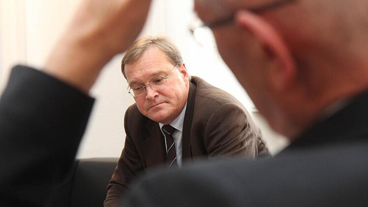 Wollen Bambergs Krankenhauslandschaft umkrempeln: OB Andreas Starke (SPD) und Landrat Günther Denzler (CSU). Foto: Michael Gründel