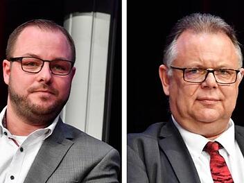 Sebastian Straubel (links) und Martin Stingl treten am Sonntag in der Stichwahl an.