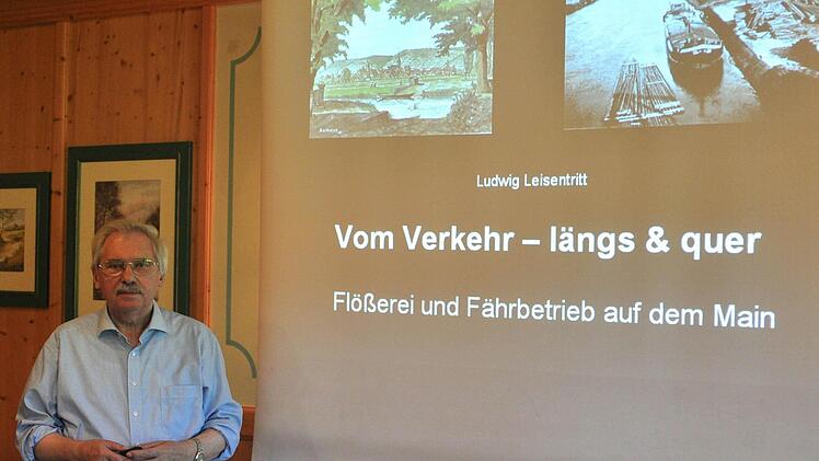 Ludwig Leisentritt aus Zeil, Stadtarchivar und Heimatforscher, hielt beim Kulturcafé des Landkreises im Hotel Goger in Augsfeld einen interessanten Vortrag zum Thema "Vom Verkehr längs und quer - Flößerei und Fährbetrieb auf dem Main".