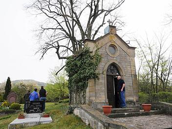 Bei der Verschönerung wurde der Efeu an der Segnitzgruft entfernt.