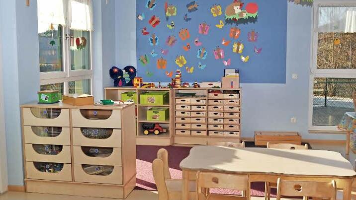 Im Untergeschoss des Erweiterungsbaus entstand der Gruppenraum für 25 Kindergartenkinder, die bisher als "Notgruppe" untergebracht waren.