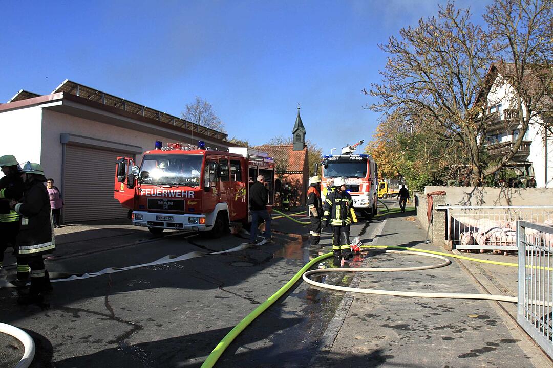 Brand in Schweinestall in Herzogenaurach
