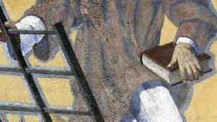 Eine Laurentius-Darstellung in der Kapellenstraße.