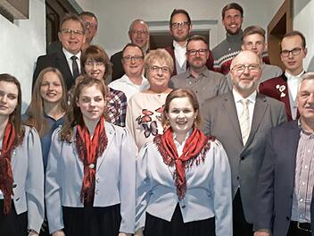 Die geehrten Mitglieder des Fördervereins mit Bürgermeister Bernd Rebhan, Musikschulleiter Holger Pohl, stellvertretendem Kreisvorsitzenden Alexander Klug, Vorsitzendem Michael Scheler und Kreisvorsitzendem Wolfgang Müller Foto: Jasmin Pohl