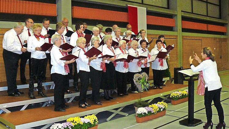 Der gemischte Chor aus Neuenmarkt-Hegnabrunn unter der Leitung von Miriam Stutz. Fotos: Klaus-Peter Wulf