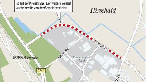 Die Baumaßnahme in Hirschaid beginnt Mitte Mai. Grafik: Micho Haller