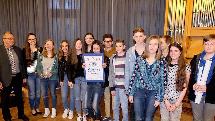 Die Hammelburger Gymnasiasten der Klasse 8a kamen auf den zweiten Platz.
