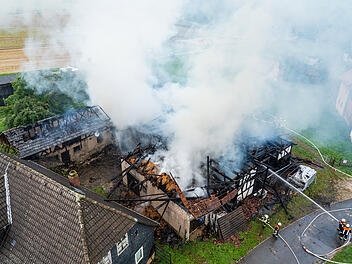 Stadel: Brand bei Bad Staffelstein während Gewitter