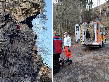 Presseck: Rettungseinsatz der Bergwacht Kulmbach an Felsen der Steinachklamm - Aus Übung wird plötzlich Ernst Presseck: Rettungseinsatz der Bergwacht Kulmbach an Felsen der Steinachklamm - Aus Übung wird plötzlich Ernst