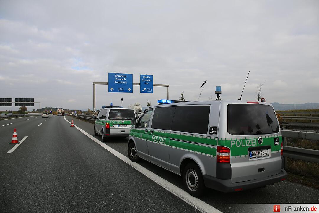 A9: Am Bindlacher Berg krachen vier Lkw ineinander