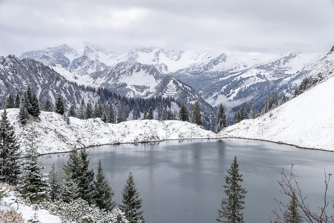 Schnee in den Allg&auml;uer Alpen